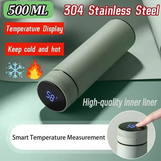 Intelligent Temperature Display Thermal Mug 304 Stainless Steel Thermos Bottle Long-Lasting Heat Preservation Cute Water Bottle