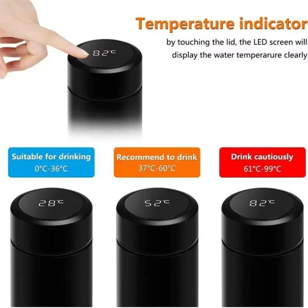 Intelligent Temperature Display Thermal Mug 304 Stainless Steel Thermos Bottle Long-Lasting Heat Preservation Cute Water Bottle