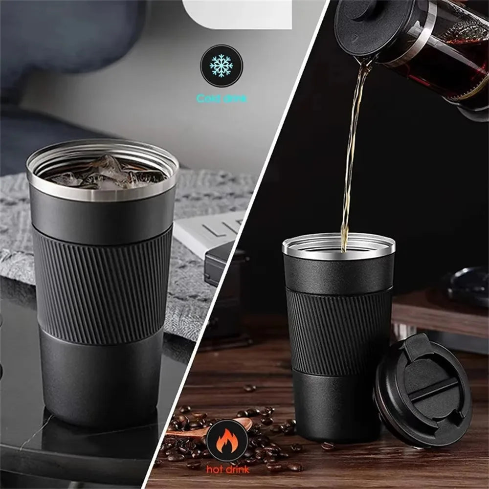 Stainless Steel Coffee Cup Double Layer Vacuum Insulation Cup Outdoor Portable Car Water Cups Fashion Mug Water Bottle