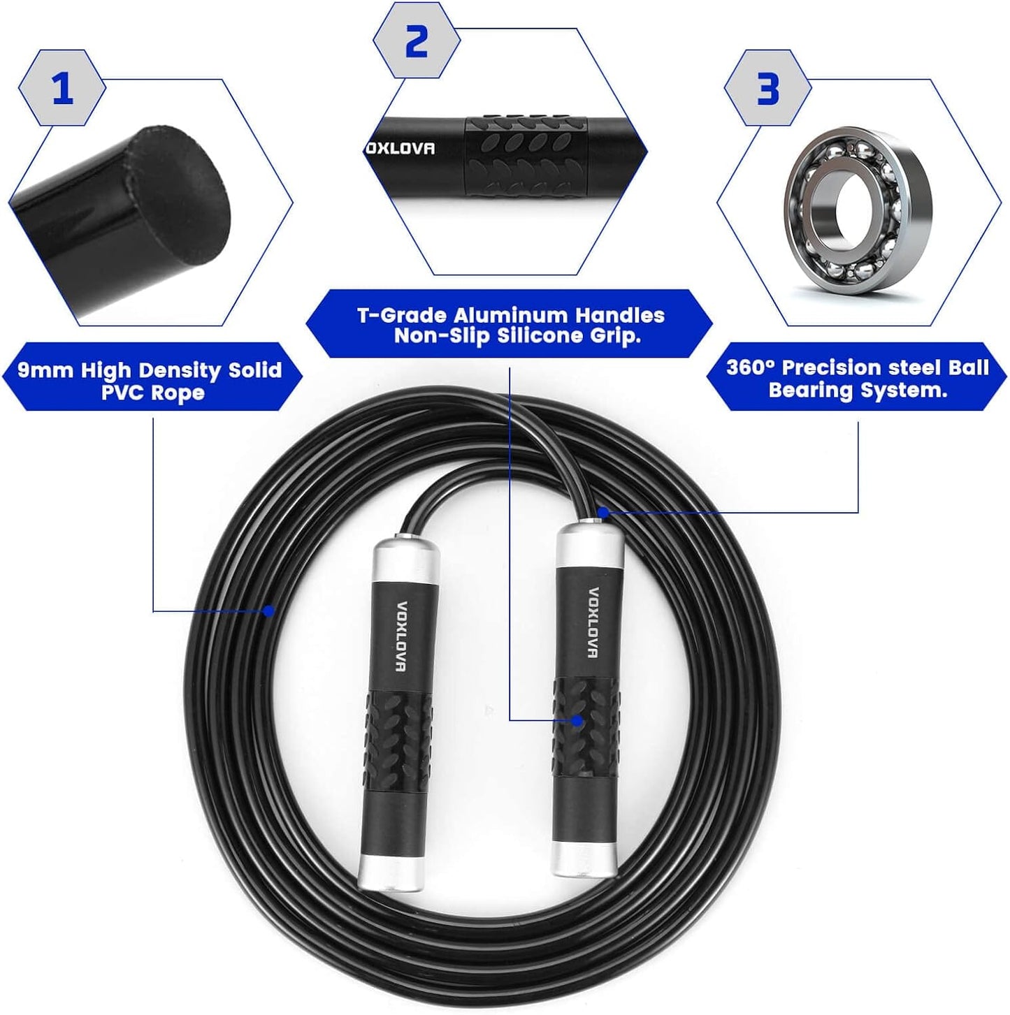 SmartBurn™ Weighted Jump Rope – Premium Adjustable Skipping Rope for Full Body Workout