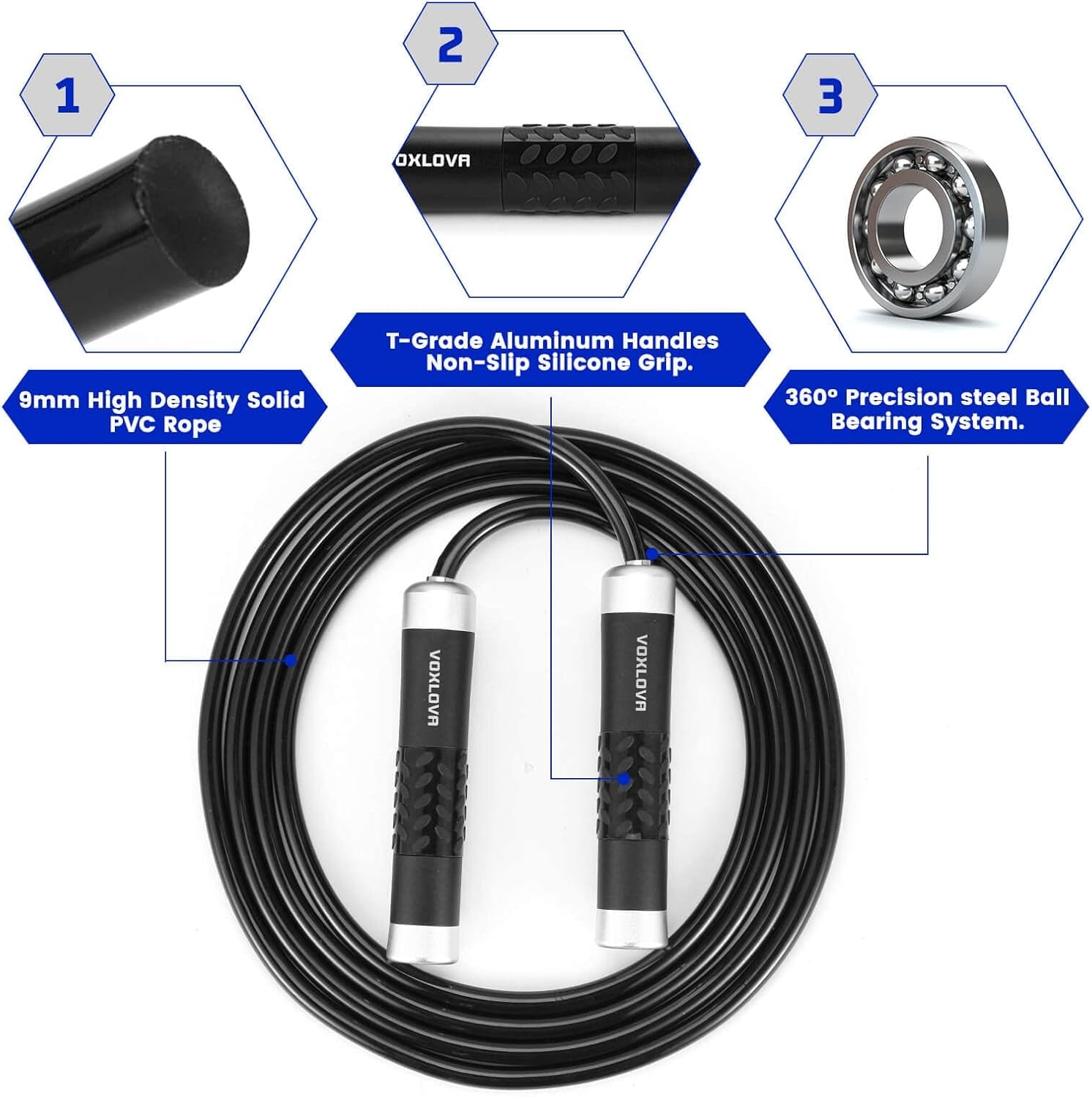 SmartBurn™ Weighted Jump Rope – Premium Adjustable Skipping Rope for Full Body Workout