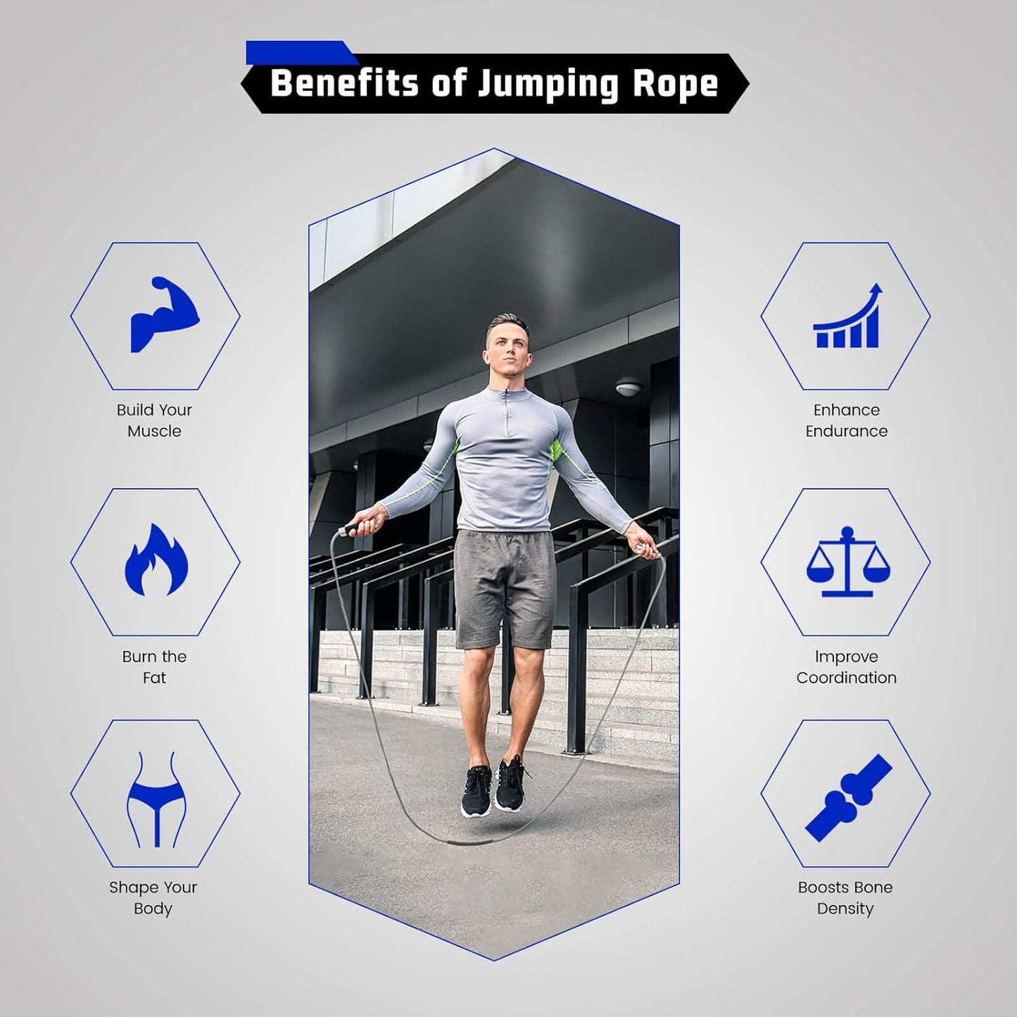 SmartBurn™ Weighted Jump Rope – Premium Adjustable Skipping Rope for Full Body Workout