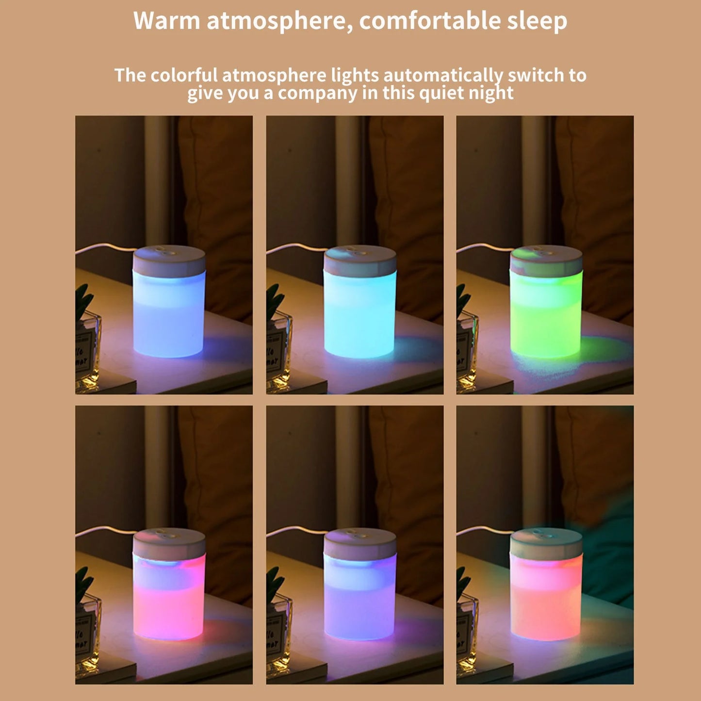 Humidifiers for Bedroom, 200ML Car SD11 Mini USB Colorful Cup Humidifier