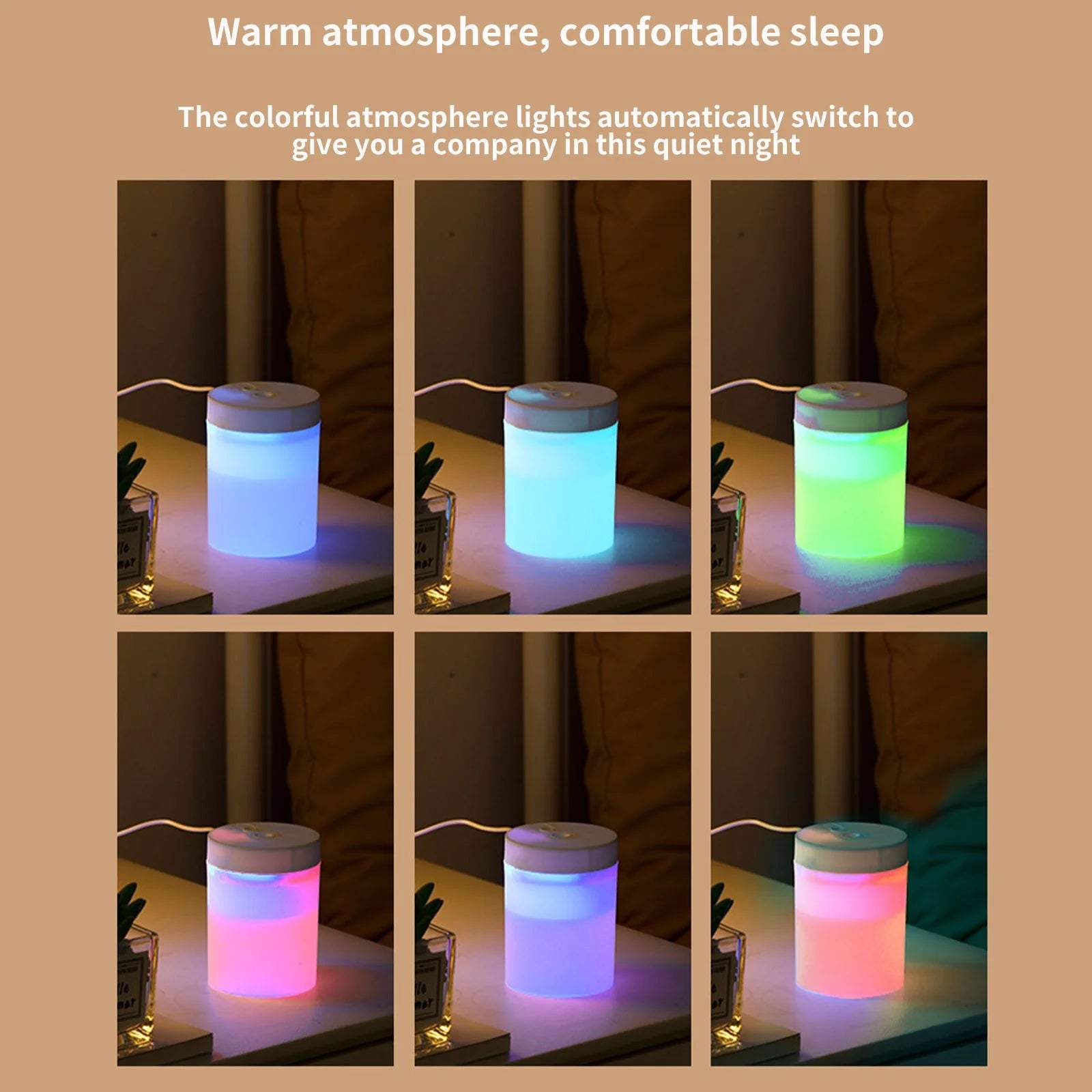 Humidifiers for Bedroom, 200ML Car SD11 Mini USB Colorful Cup Humidifier